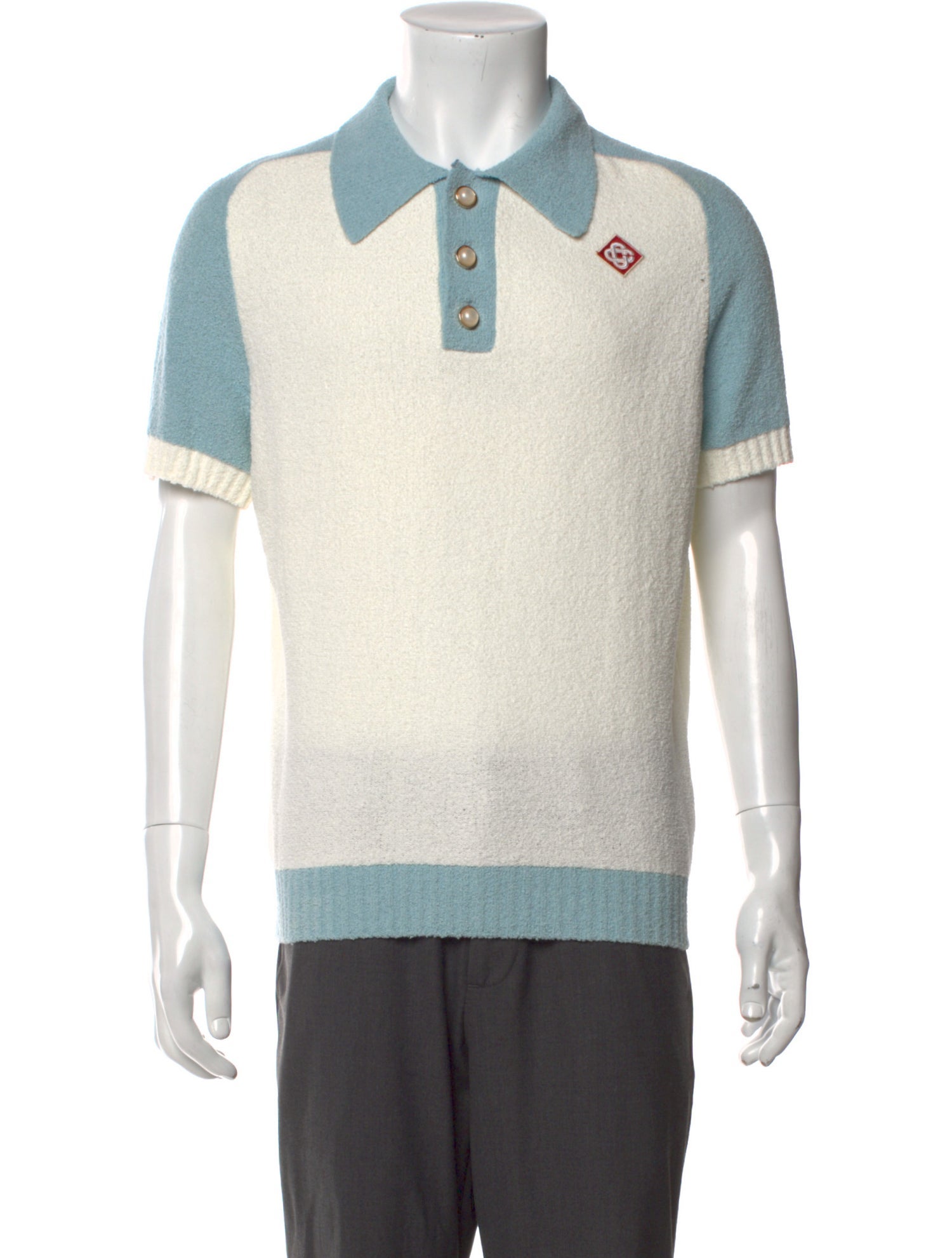 Casablanca Colorblock Pattern Collar Polo Shirt