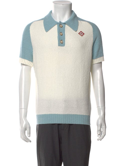 Casablanca Colorblock Pattern Collar Polo Shirt