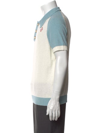 Casablanca Colorblock Pattern Collar Polo Shirt
