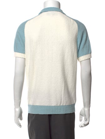 Casablanca Colorblock Pattern Collar Polo Shirt