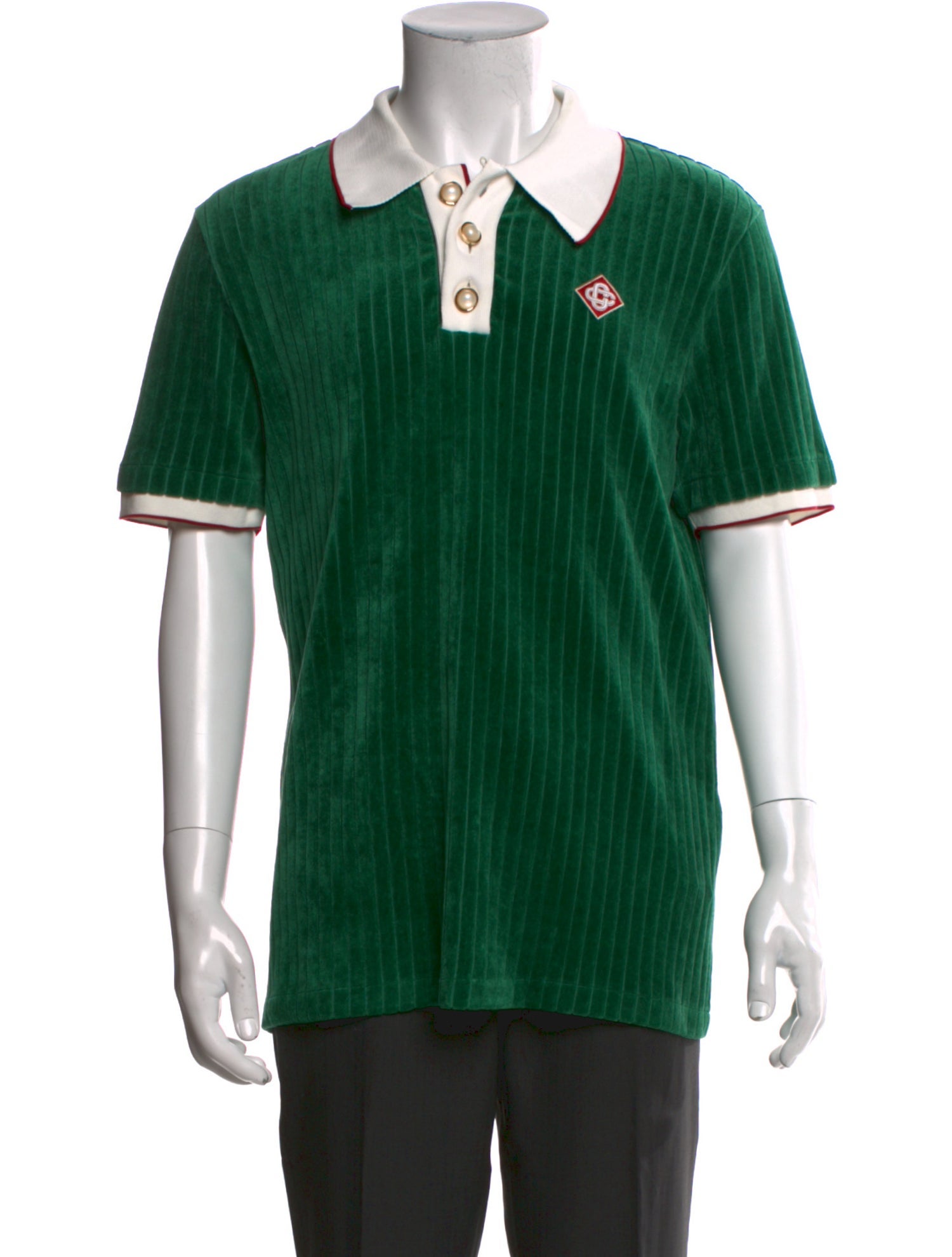 Casablanca 2024 Faux Pearl Accents Polo Shirt