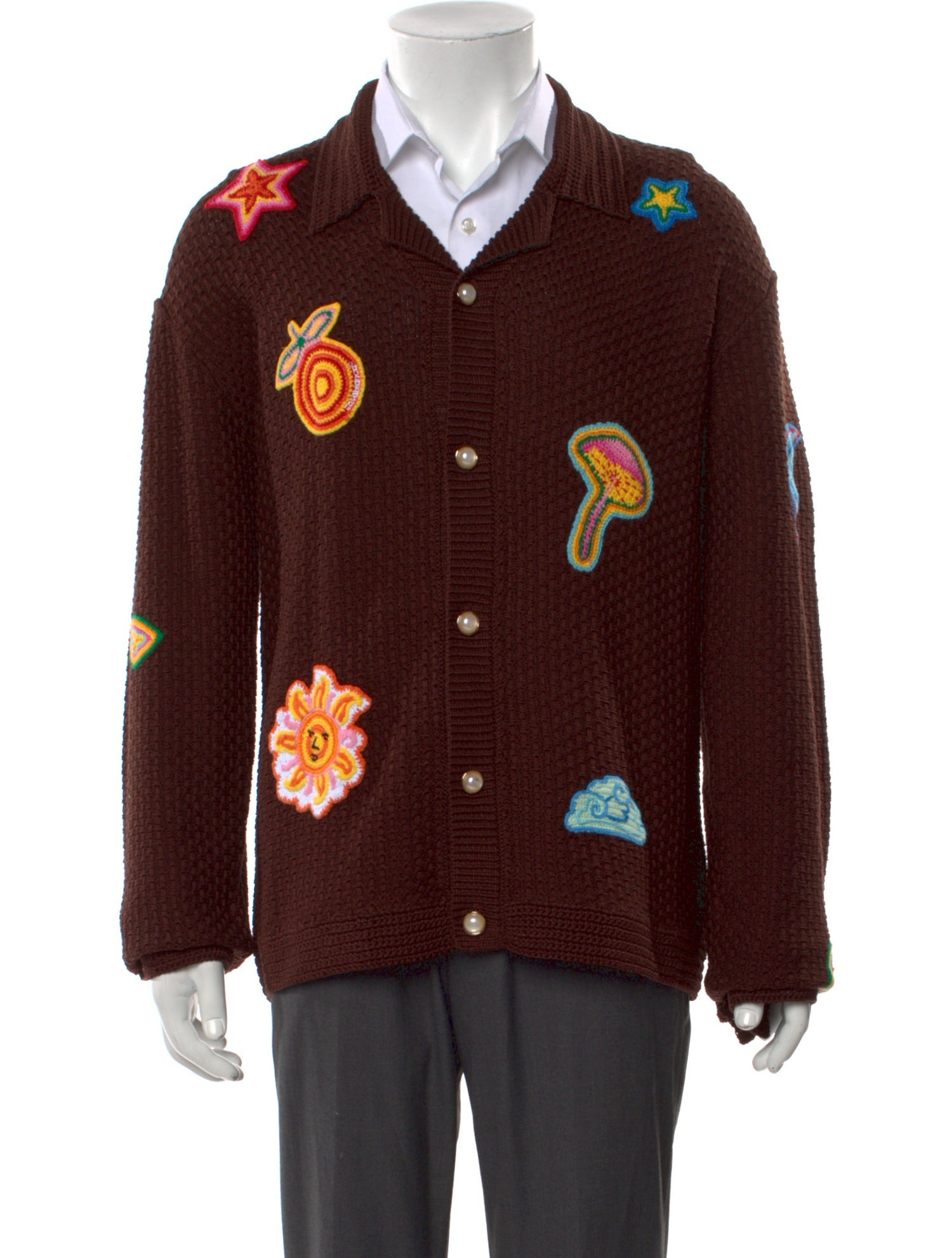 Casablanca Printed V-Neck Cardigan w/ Tags