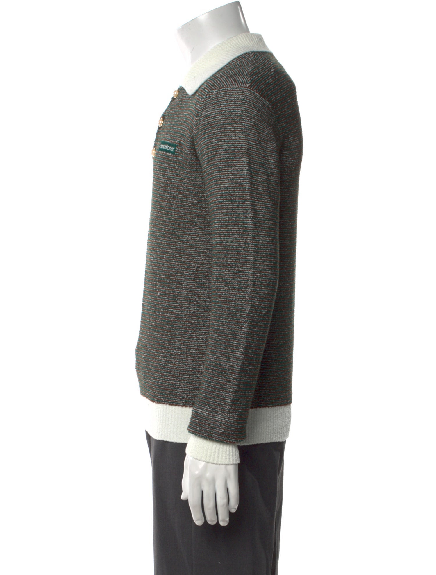 Casablanca Striped Mock Neck Polo Sweater w/ Tags