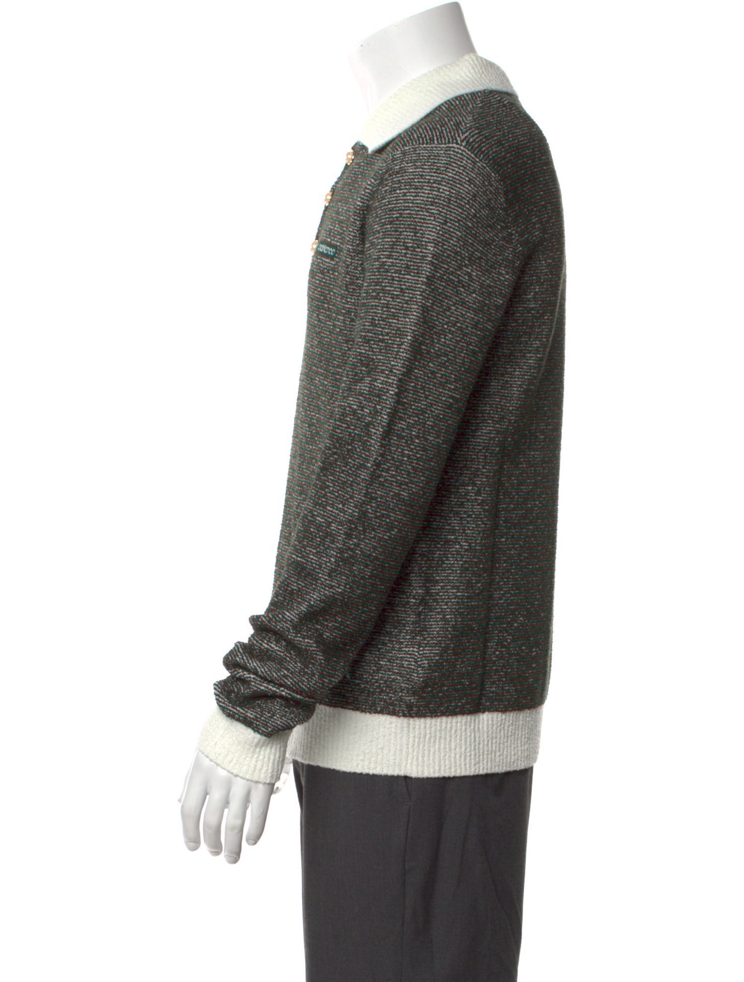 Casablanca 2025 Boucle Striped Polo Sweater