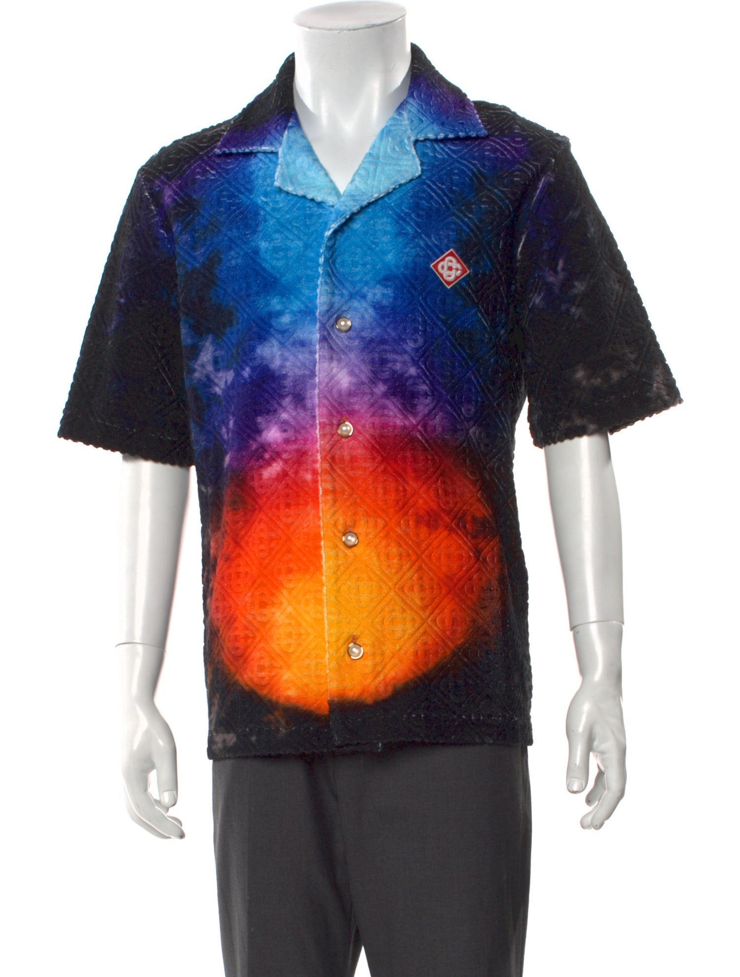 Casablanca 2025 Open Collar Jacquard Monogram Shirt