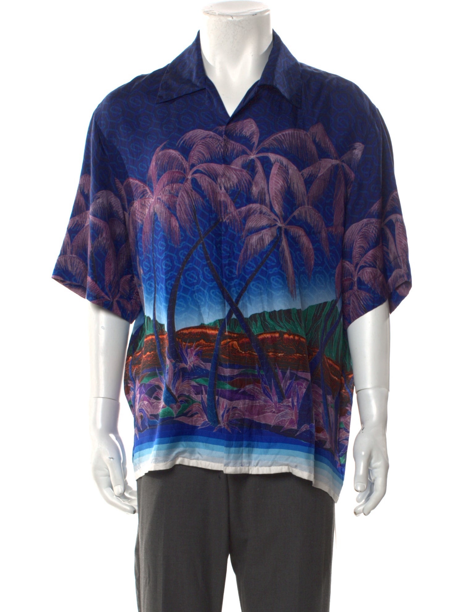 Casablanca Silk Graphic Print Shirt