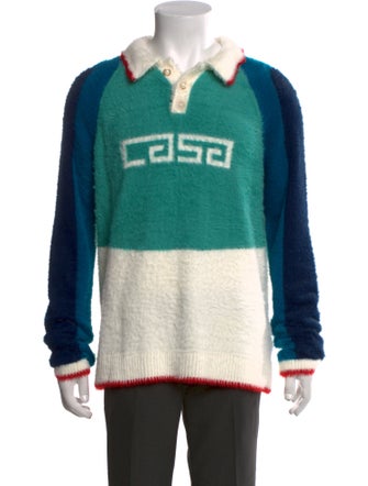 Casablanca 2024 Faux Pearl Accents Polo Shirt