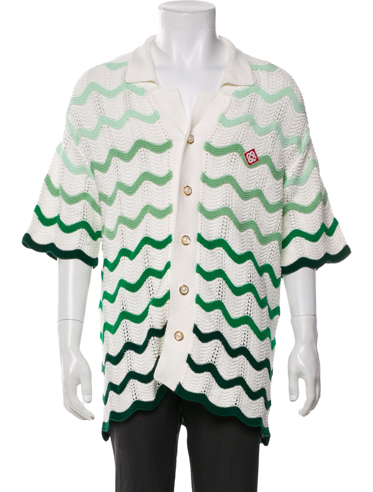 Casablanca Striped Collar Cardigan w/ Tags