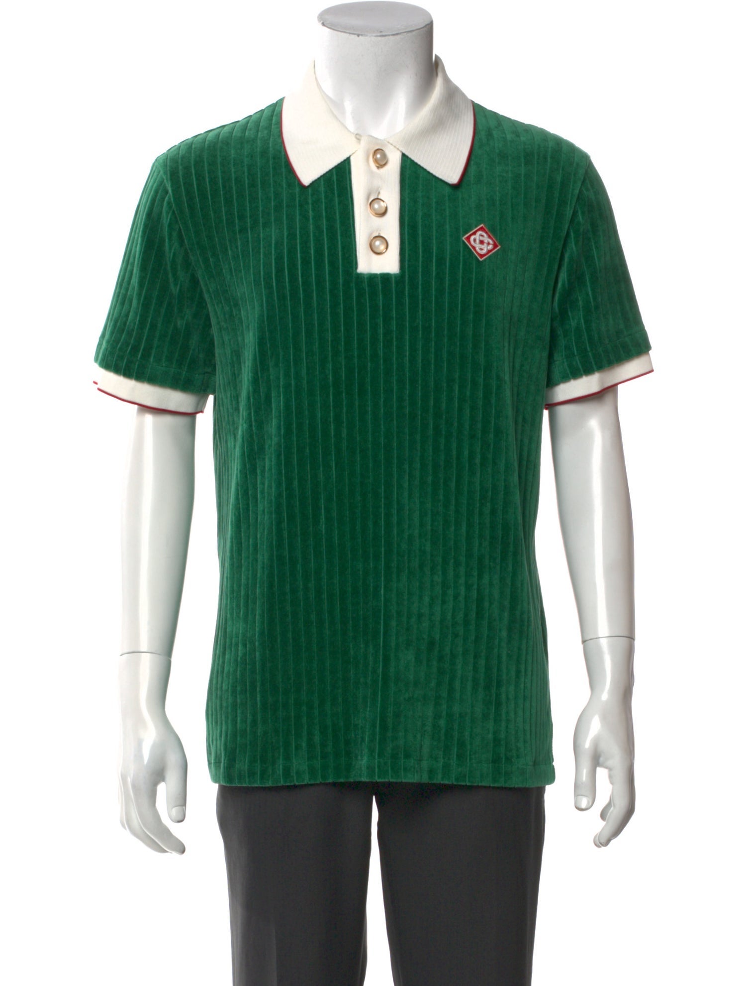Casablanca 2024 Faux Pearl Accents Polo Shirt