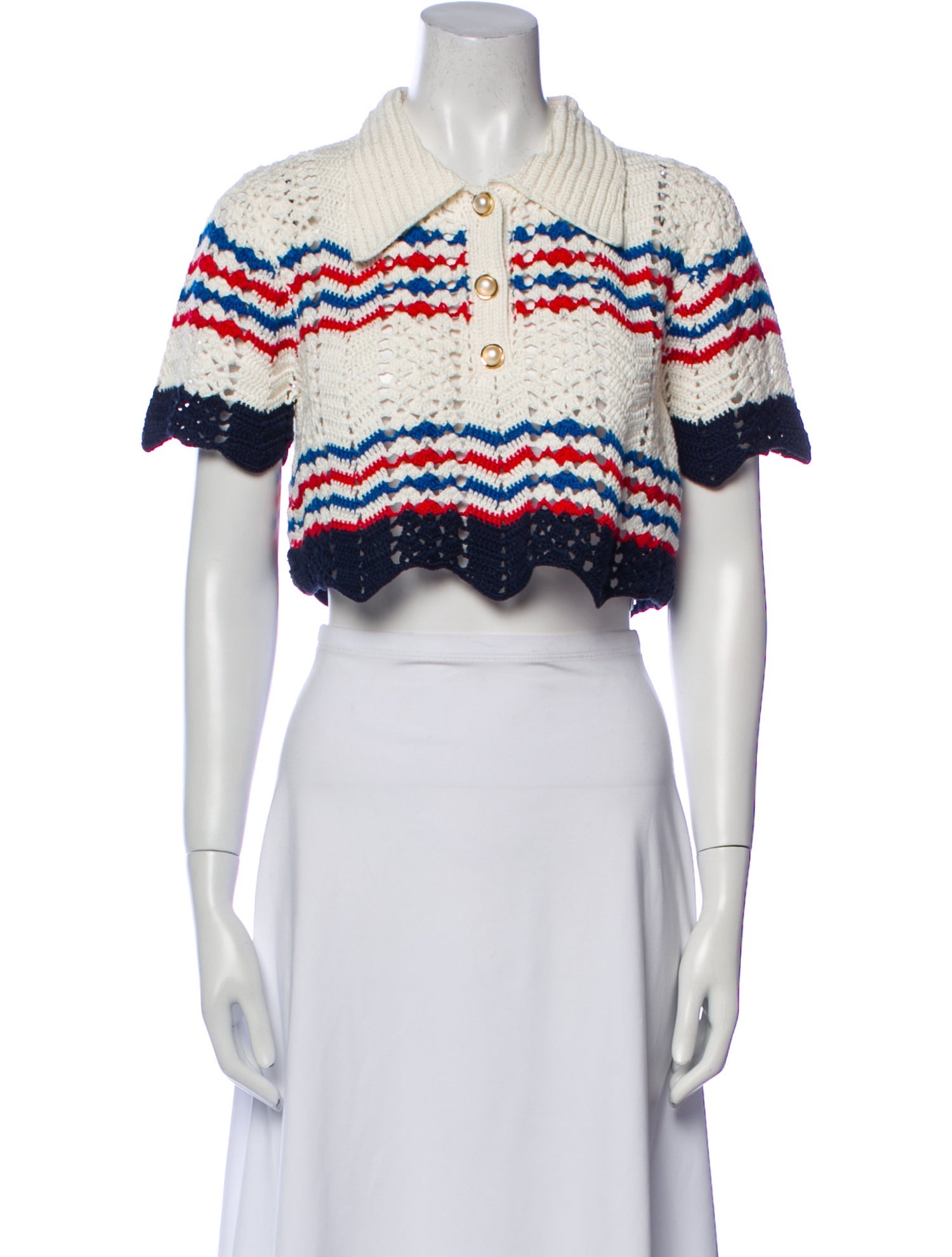Casablanca 2022 Striped Crop Top