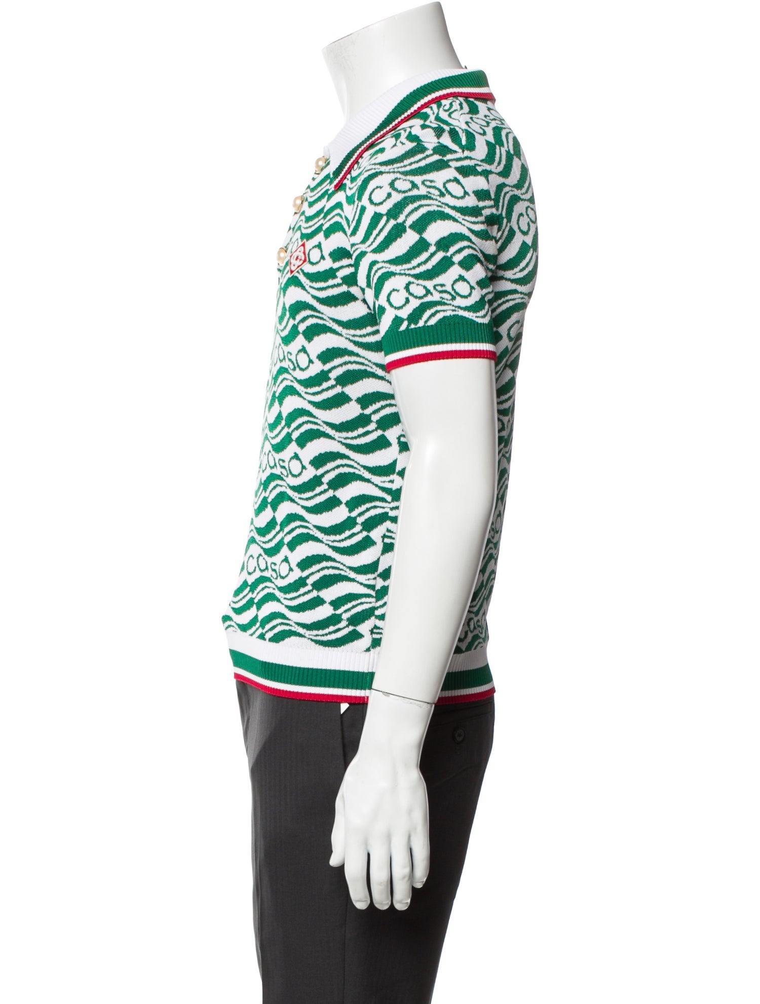 Casablanca Printed V-Neck Polo Shirt