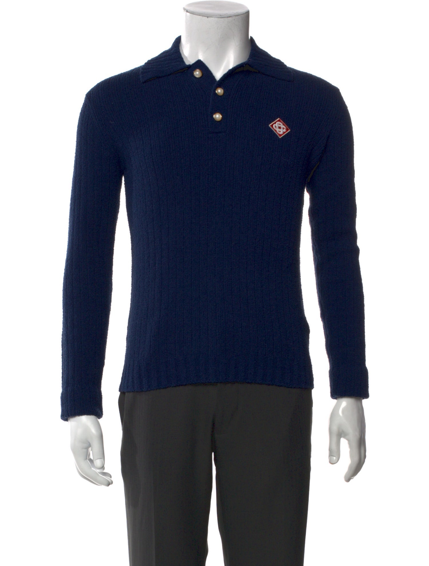 Casablanca 2024 Faux Pearl Accents Polo Shirt