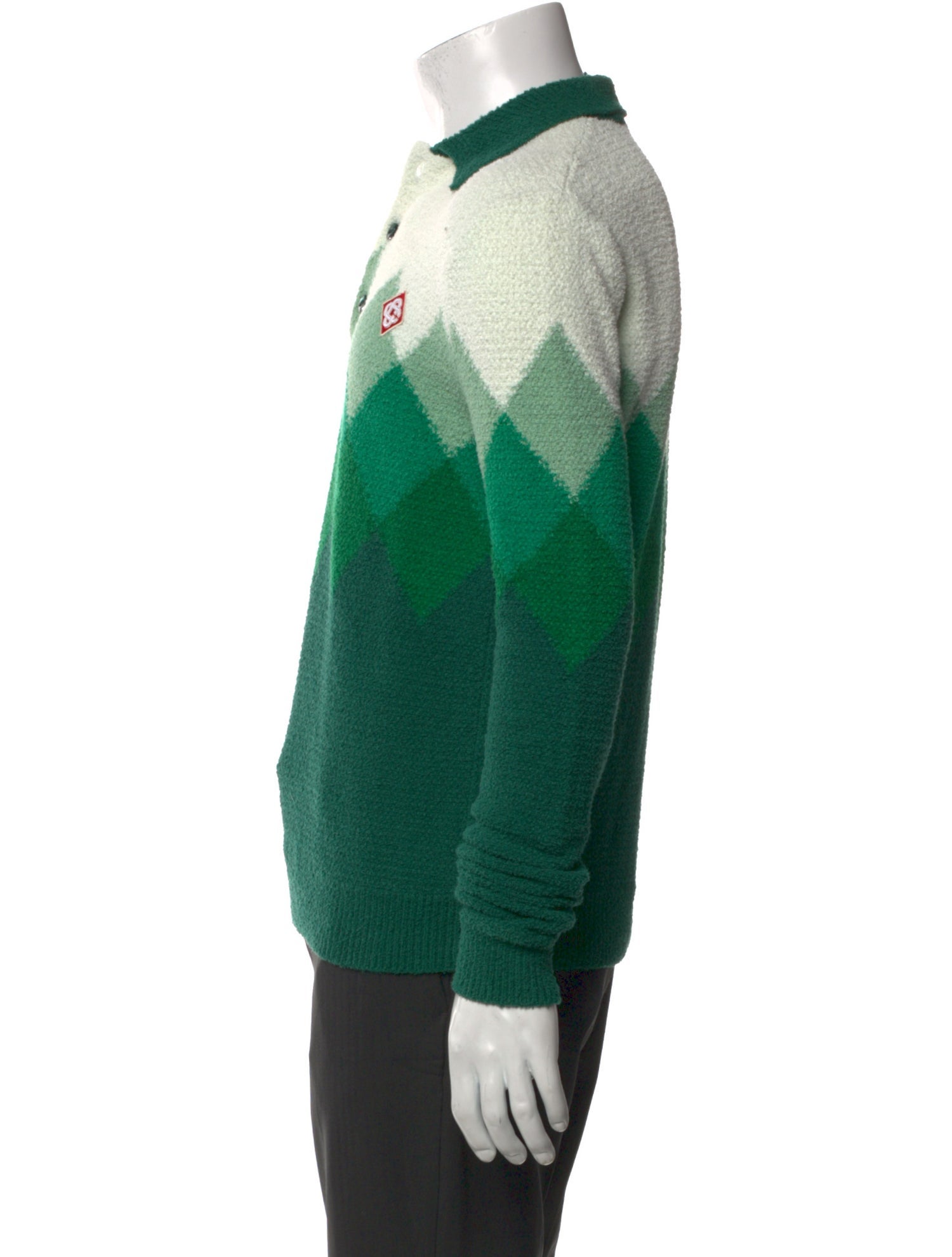 Casablanca 2021 Colorblock Pattern Polo Sweater