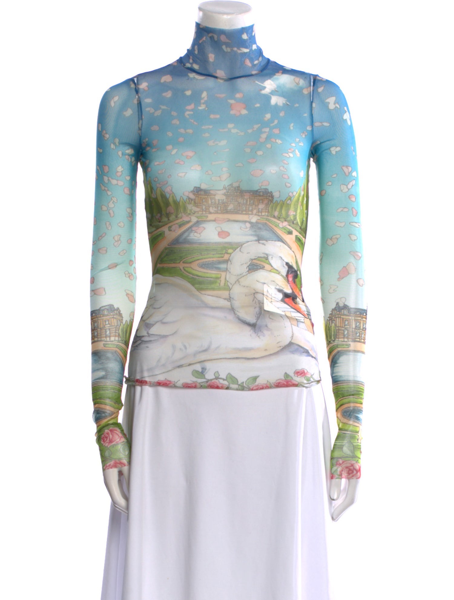 Casablanca Printed Turtleneck Top