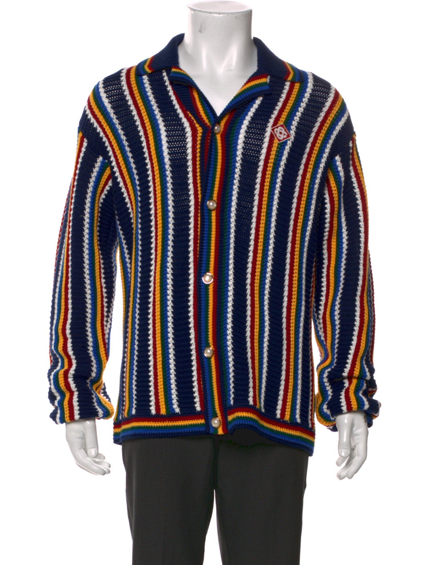 Casablanca Striped V-Neck Pullover