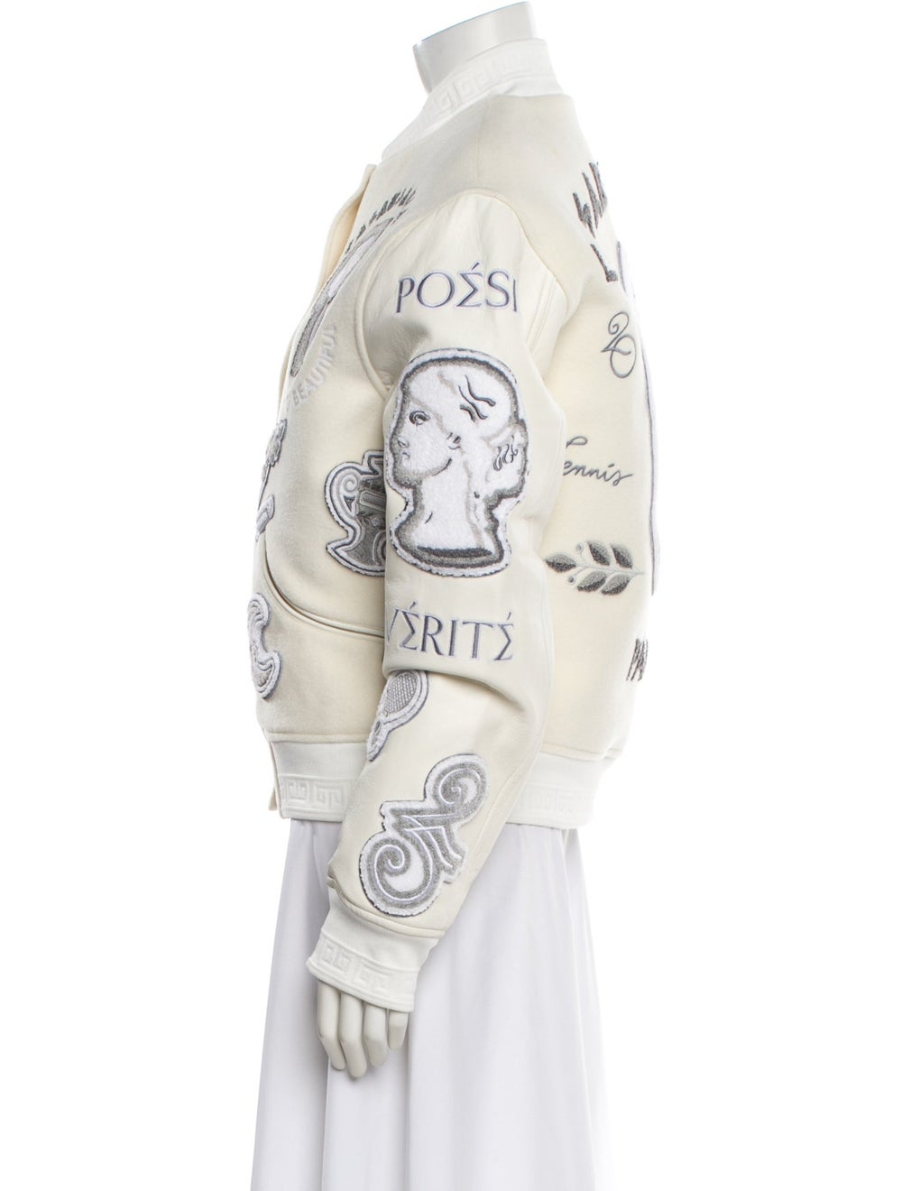 Casablanca Chenille Patchwork Bomber Wool Jacket - image 2