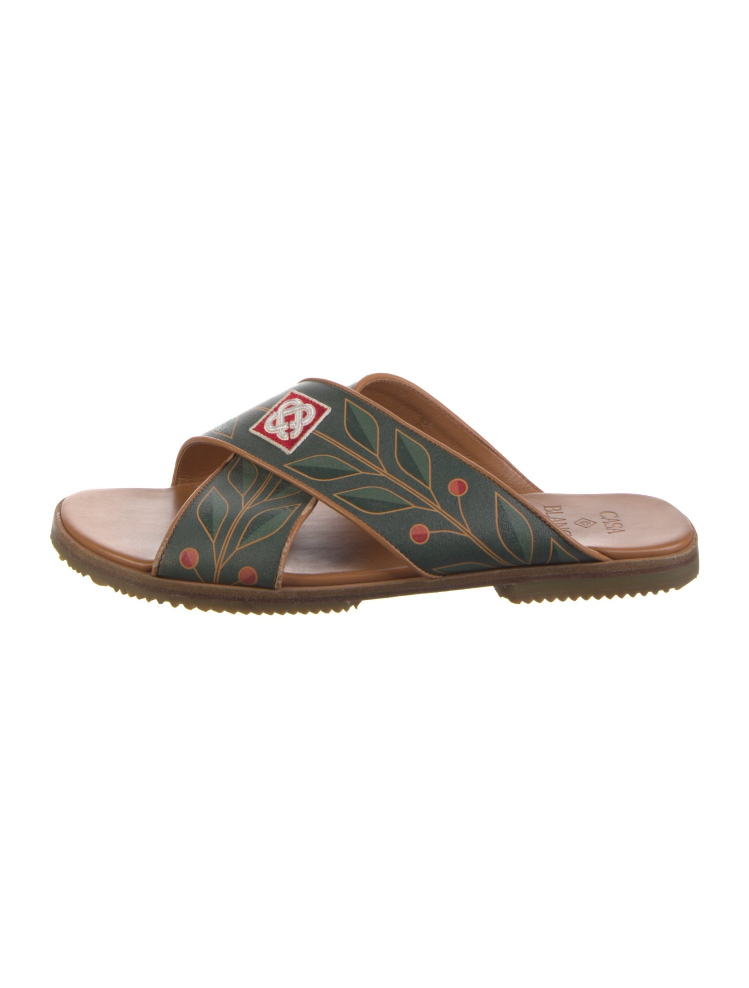 Casablanca Leather Printed Slides