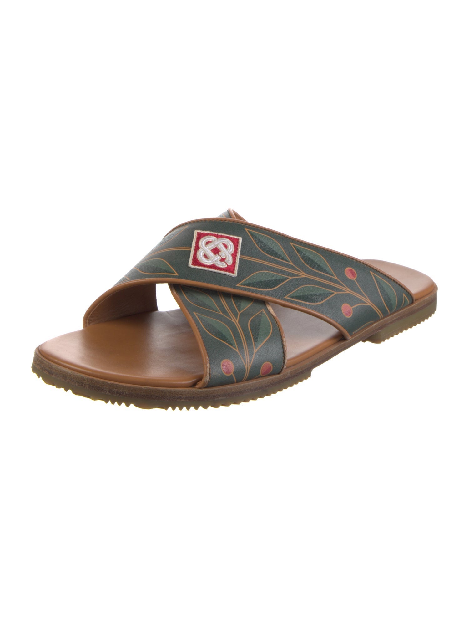 Casablanca Leather Printed Slides