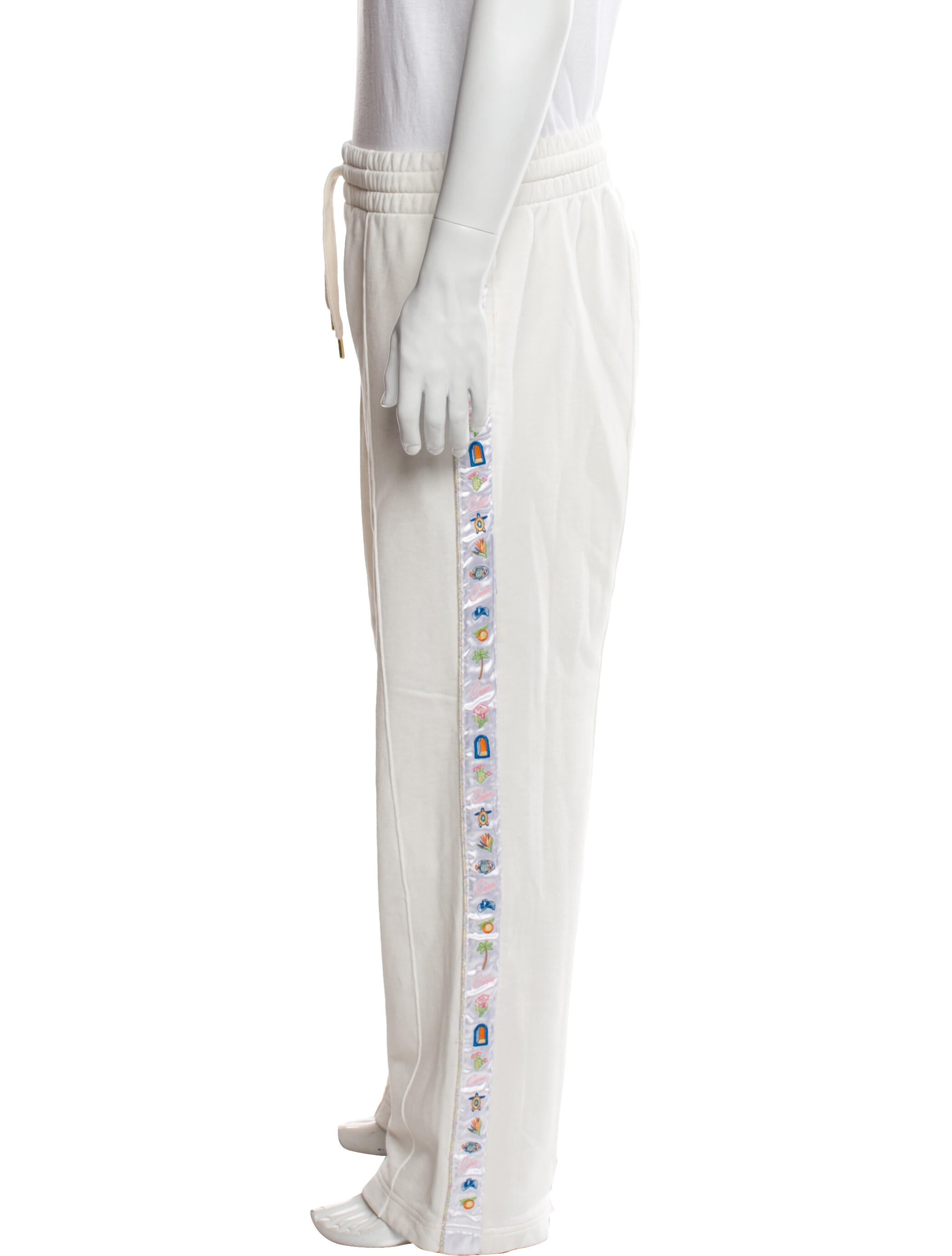 Casablanca Icons Embroidered Satin Tape Sweatpants Joggers