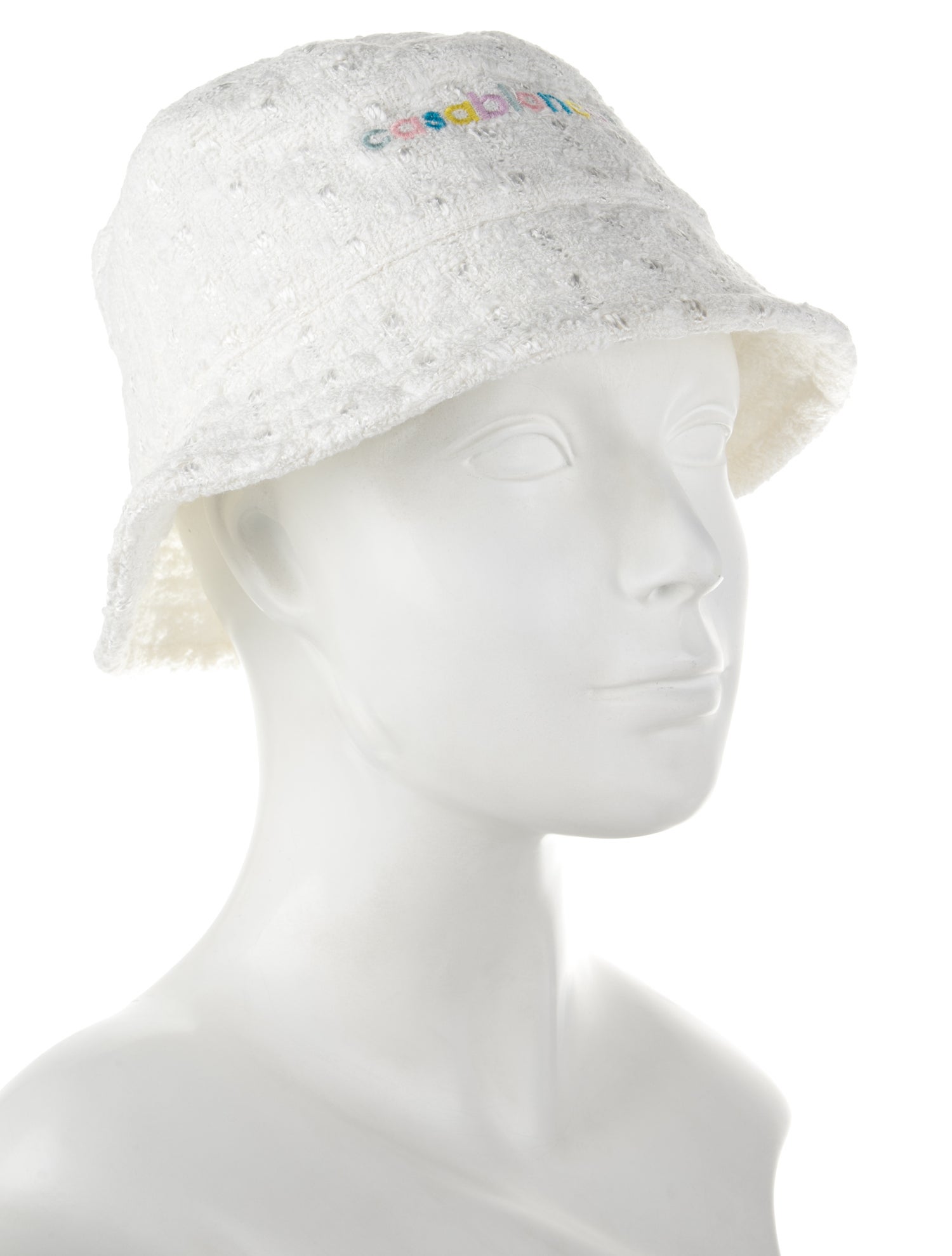 Casablanca Embroidered Tweed Bucket Hat w/Tags