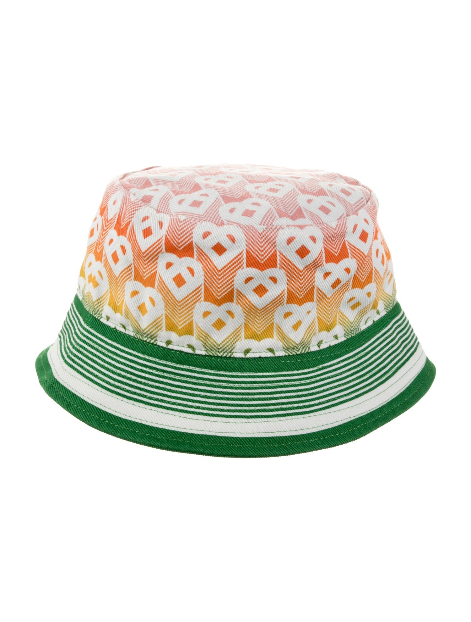 Casablanca Heart Monogram Printed Denim Bucket Hat w/Tags