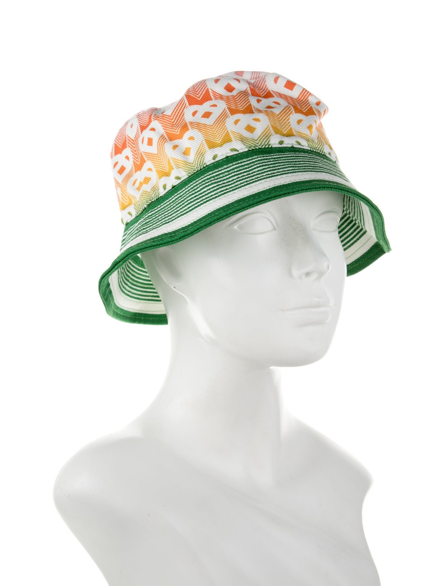 Casablanca Heart Monogram Printed Denim Bucket Hat w/Tags