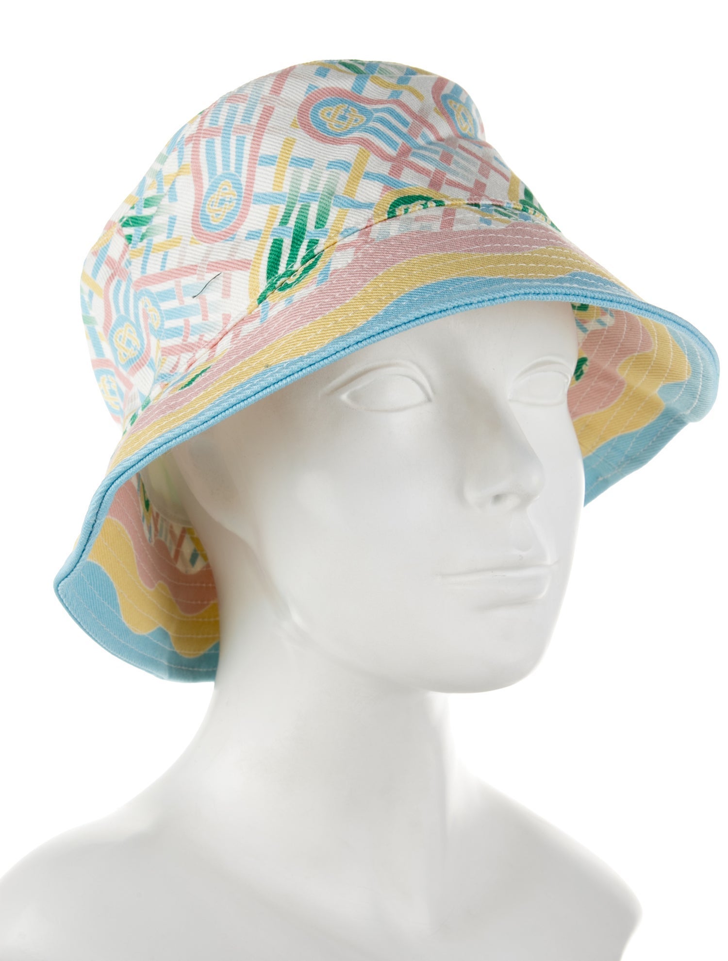 Casablanca Printed Denim Bucket Hat w/Tags