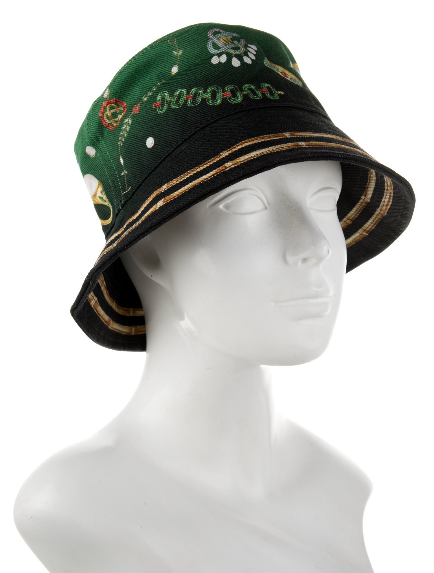 Casablanca Printed Denim Bucket Hat w/Tags