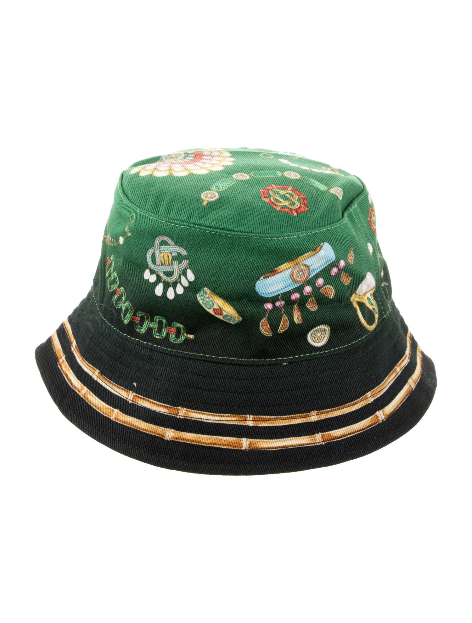 Casablanca Printed Denim Bucket Hat w/Tags