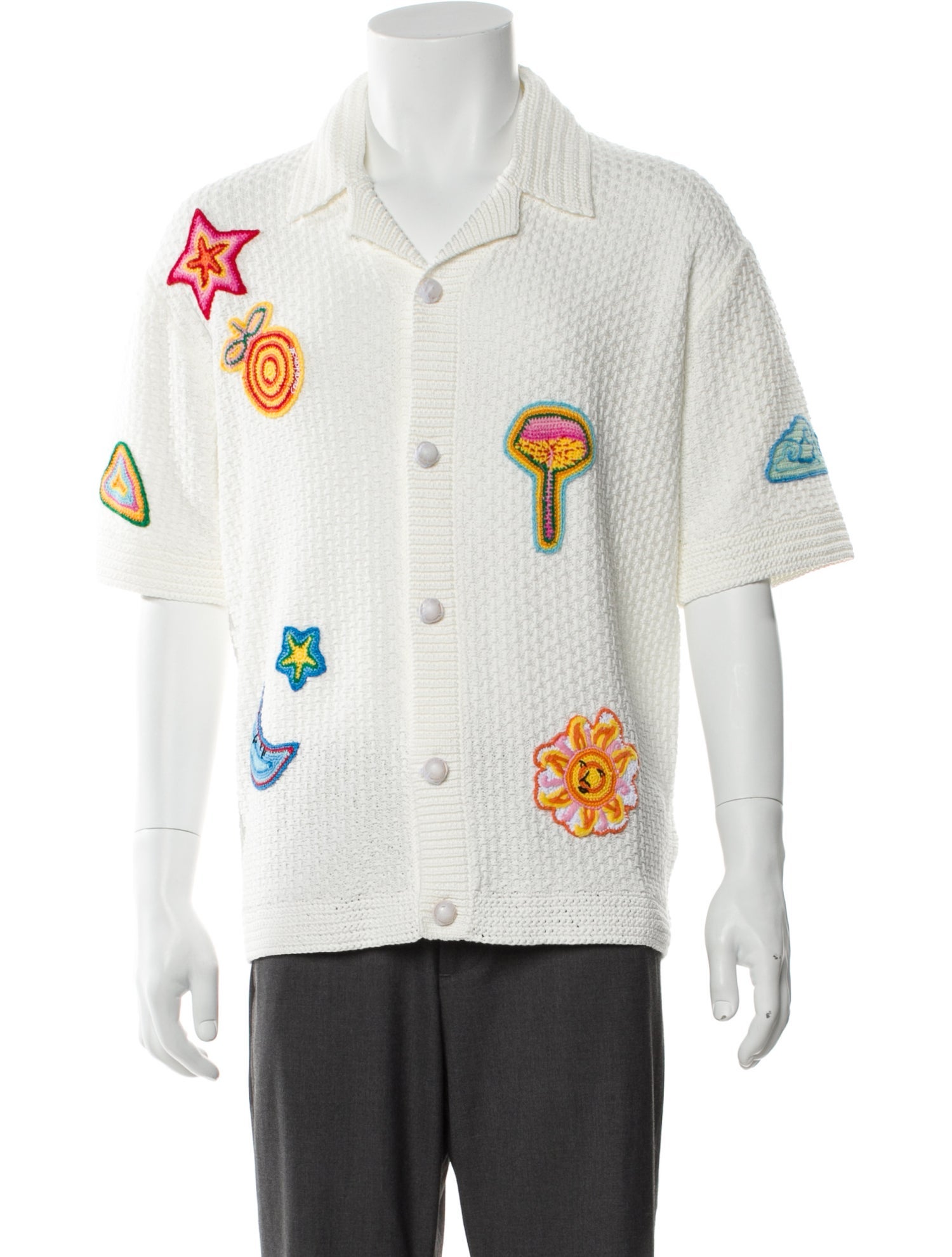 Casablanca Printed Crew Neck Polo Shirt w/ Tags