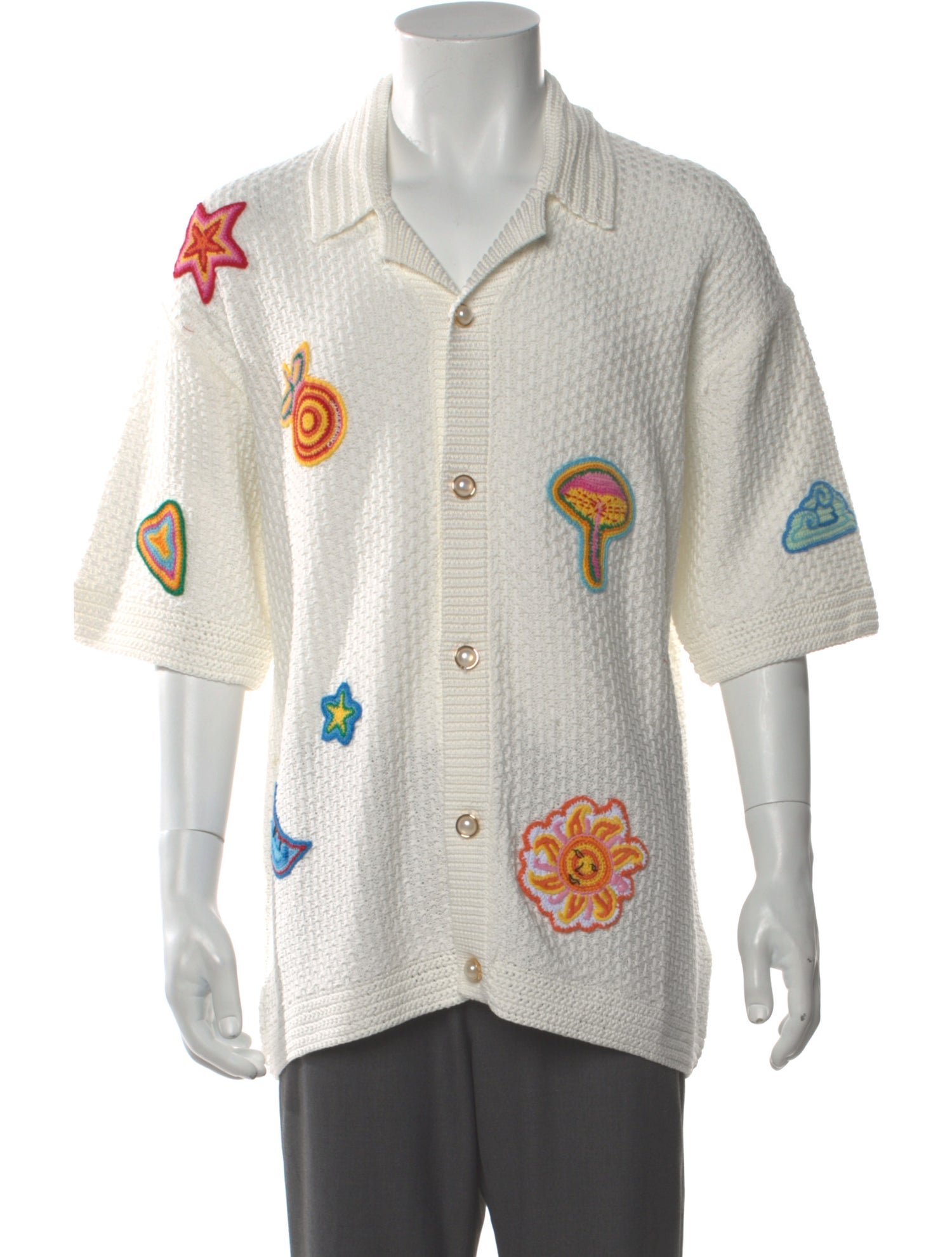 Casablanca Printed Crew Neck Polo Shirt w/ Tags