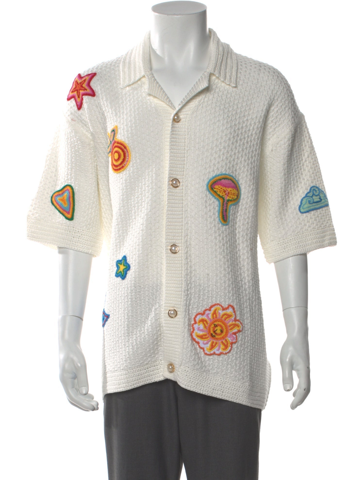 Casablanca Printed Crew Neck Polo Shirt w/ Tags