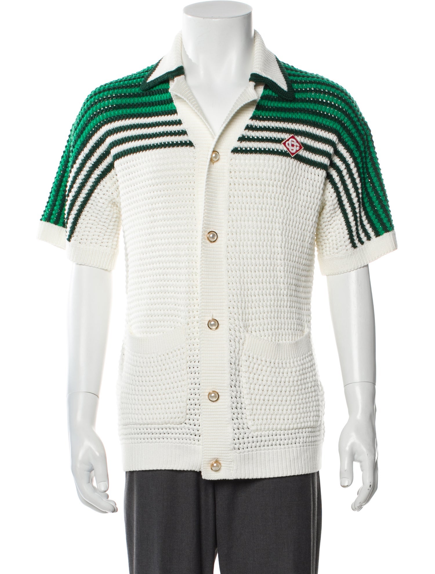 Casablanca Lace Pattern Short Sleeve Shirt