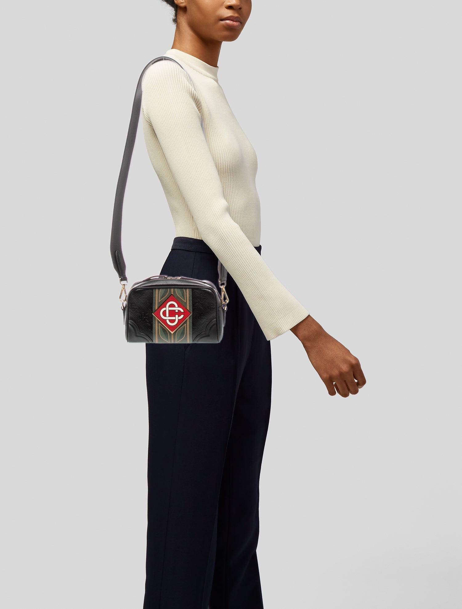 Casablanca Leather Messenger Bag