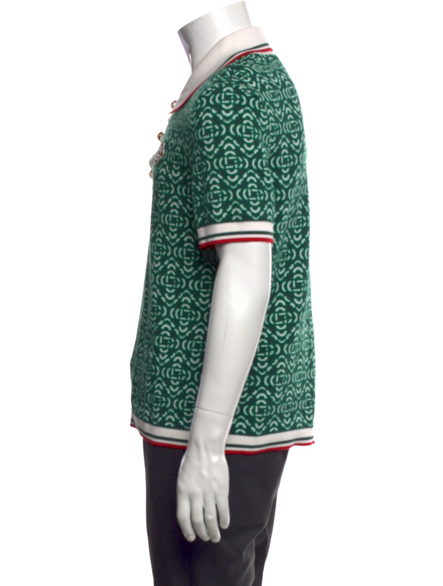 Casablanca 2023 Faux Pearl Accents Polo Shirt
