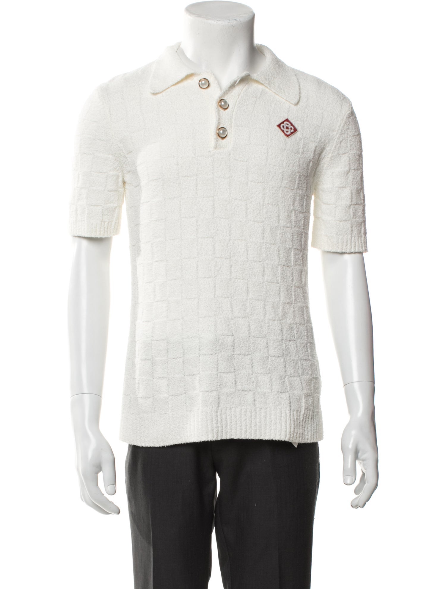 Casablanca Patterned Collar Polo Shirt