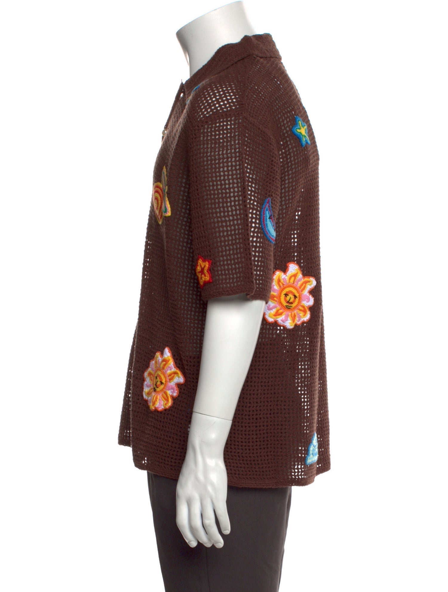 Casablanca Printed V-Neck Polo Sweater w/ Tags