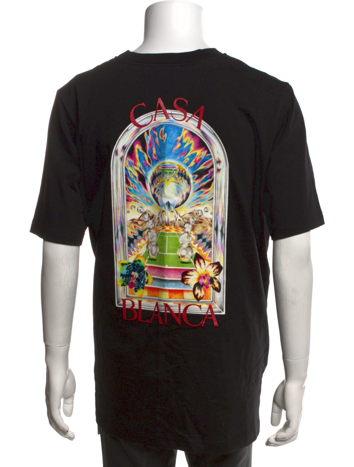 Casablanca 2026 Tennis Landscape T-Shirt - Black T-Shirts