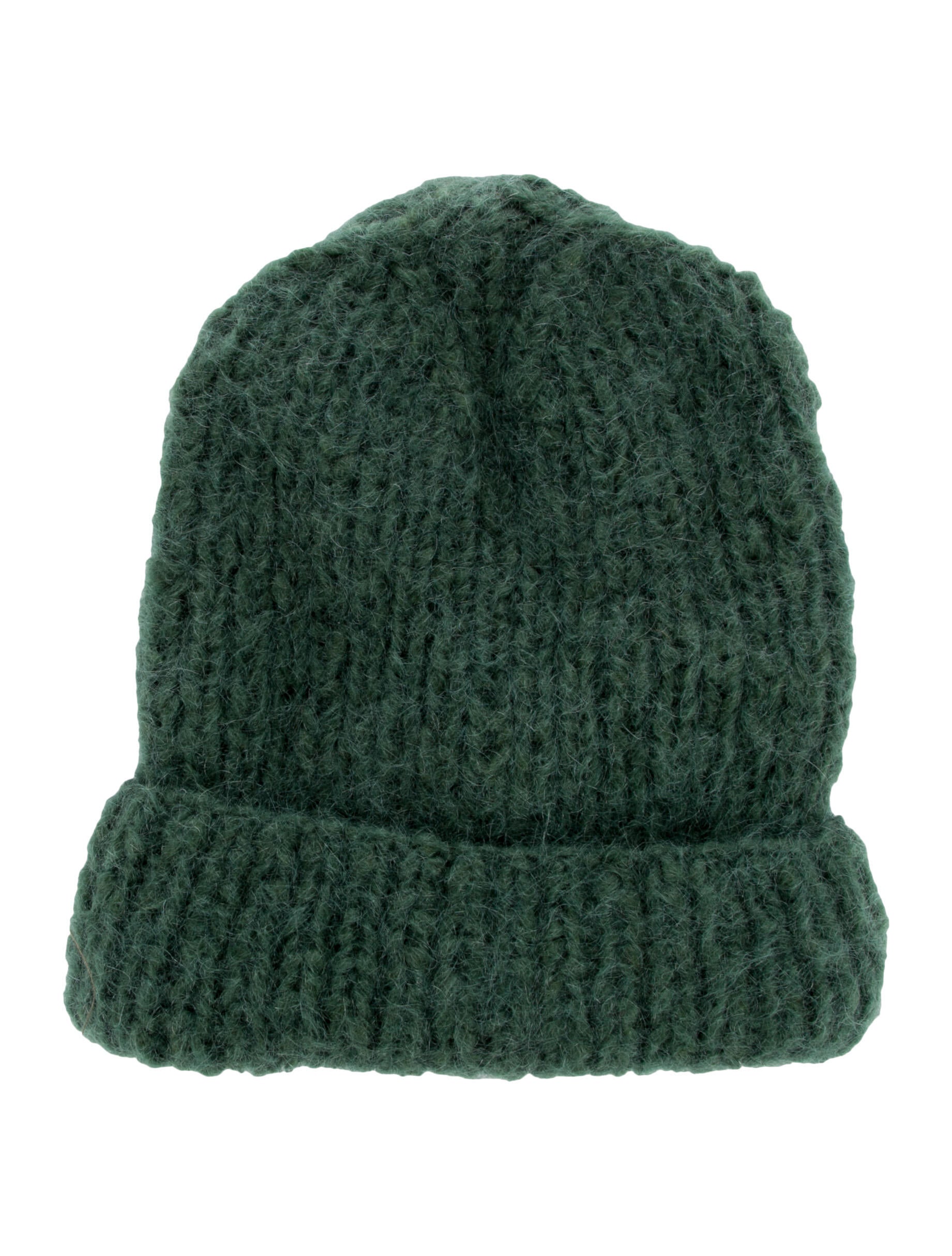 Casey Casey Cozy Olive Knit Mohair Beanie Olive Chunky Knit Satin-Lined Beanie – Grace Eleyae main image 4