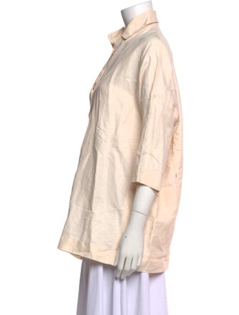 Casey Casey Three-Quarter Sleeve Button-Up Top