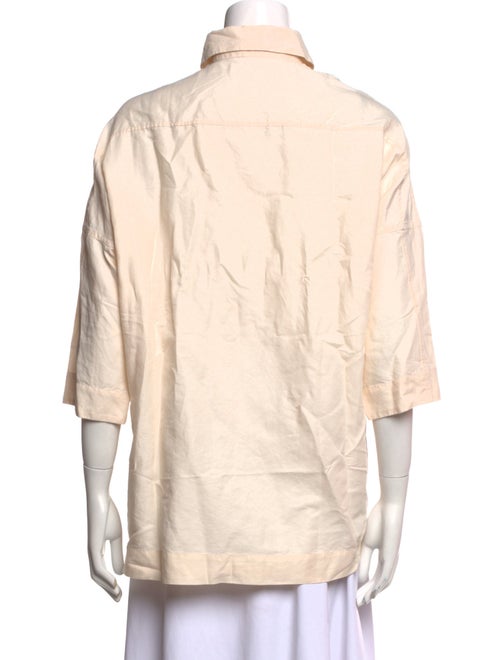 Casey Casey Three-Quarter Sleeve Button-Up Top