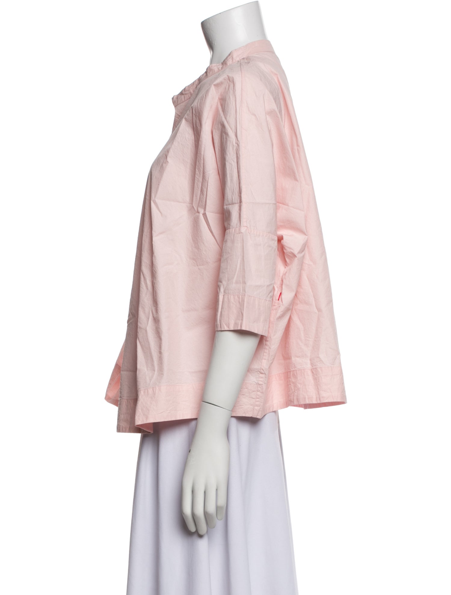 Casey Casey Mock Neck Three-Quarter Sleeve Blouse