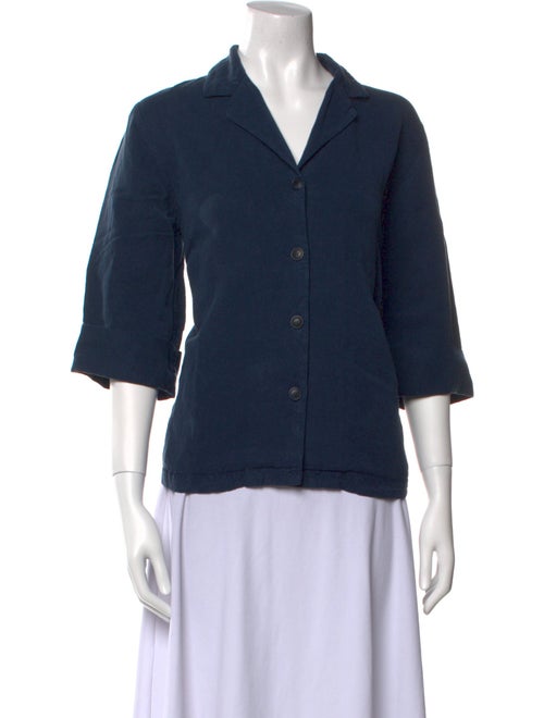 Casey Casey Three-Quarter Sleeve Button-Up Top