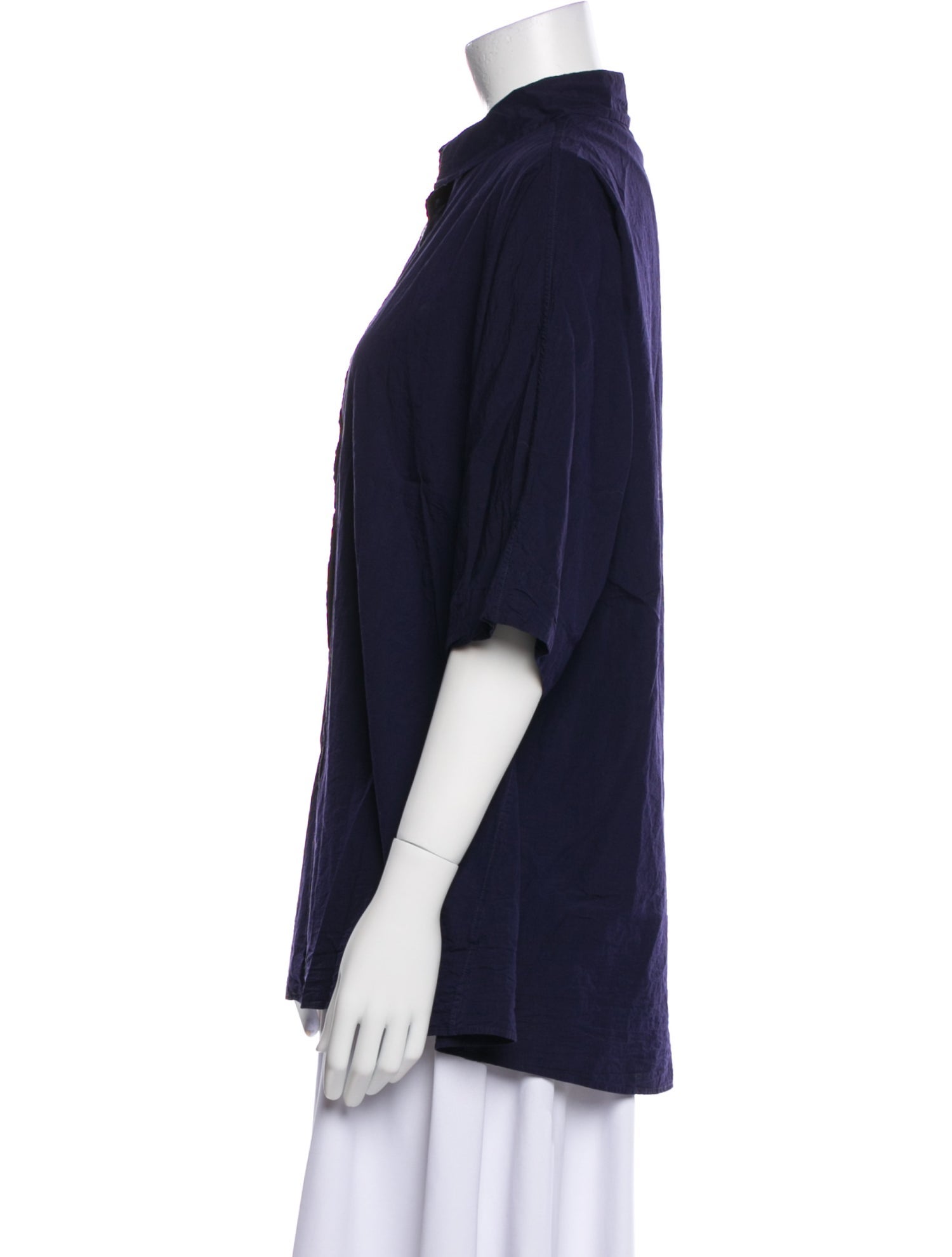 Casey Casey Three-Quarter Sleeve Button-Up Top