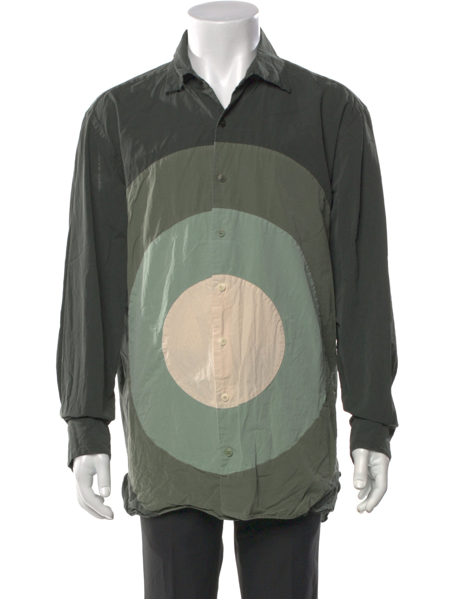 Casey Casey Colorblock Pattern Long Sleeve Shirt