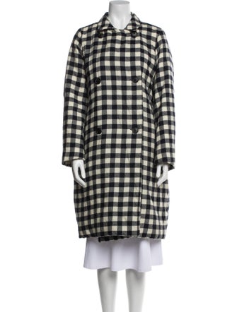 Casey Casey Virgin Wool Plaid Print Coat
