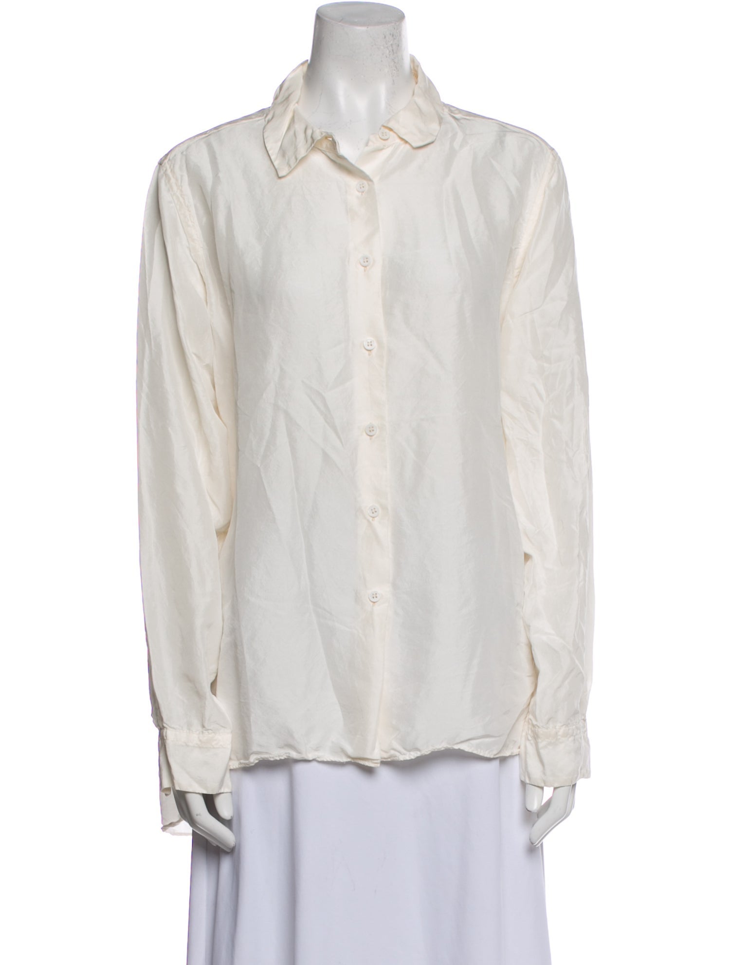 Casey Casey Silk Long Sleeve Button-Up Top