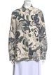 Casey Casey Printed Long Sleeve Button-Up Top