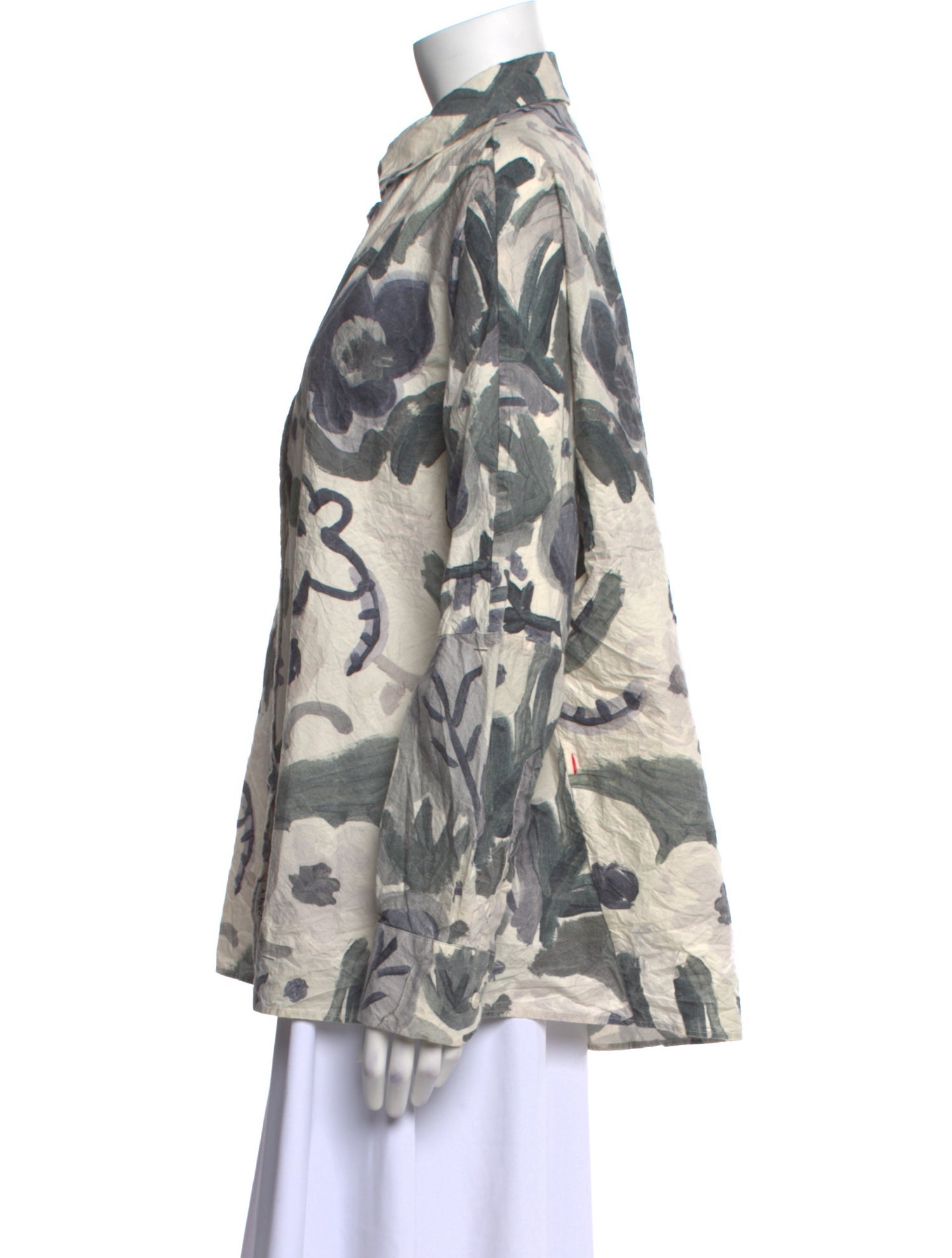 Casey Casey Printed Long Sleeve Button-Up Top