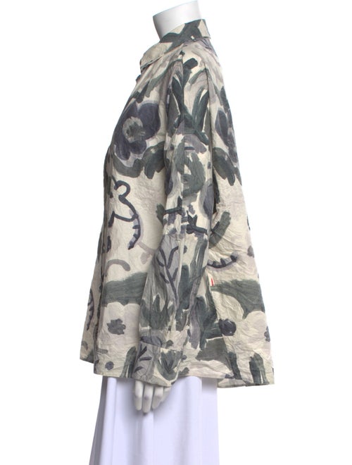 Casey Casey Printed Long Sleeve Button-Up Top